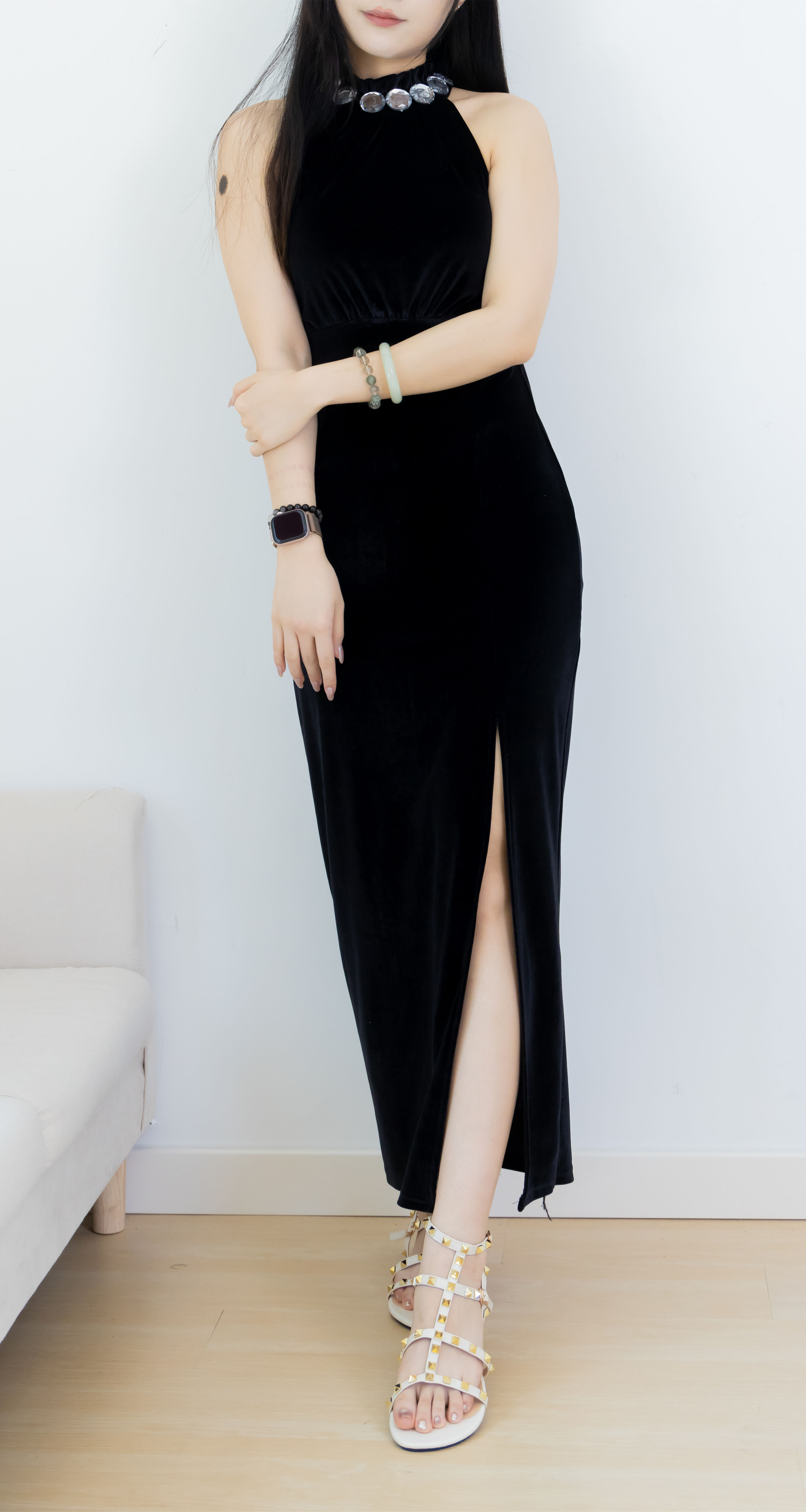 嘟嘟 三双平底凉鞋薄黑丝