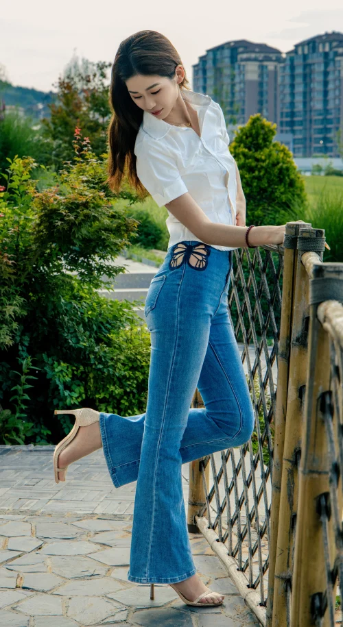 沐晴 仔长裤肉色丝袜、